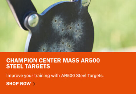 Center Mass AR500 Steel Target showing impacts of bullets