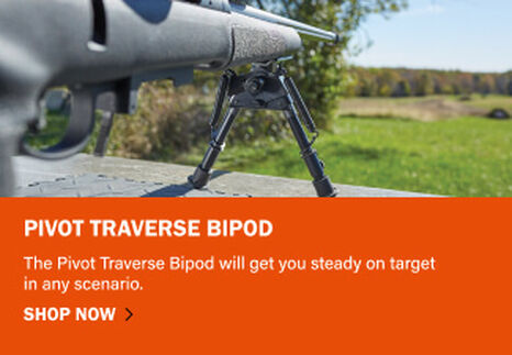 Pivot Traverse Bipod mounted on rifle