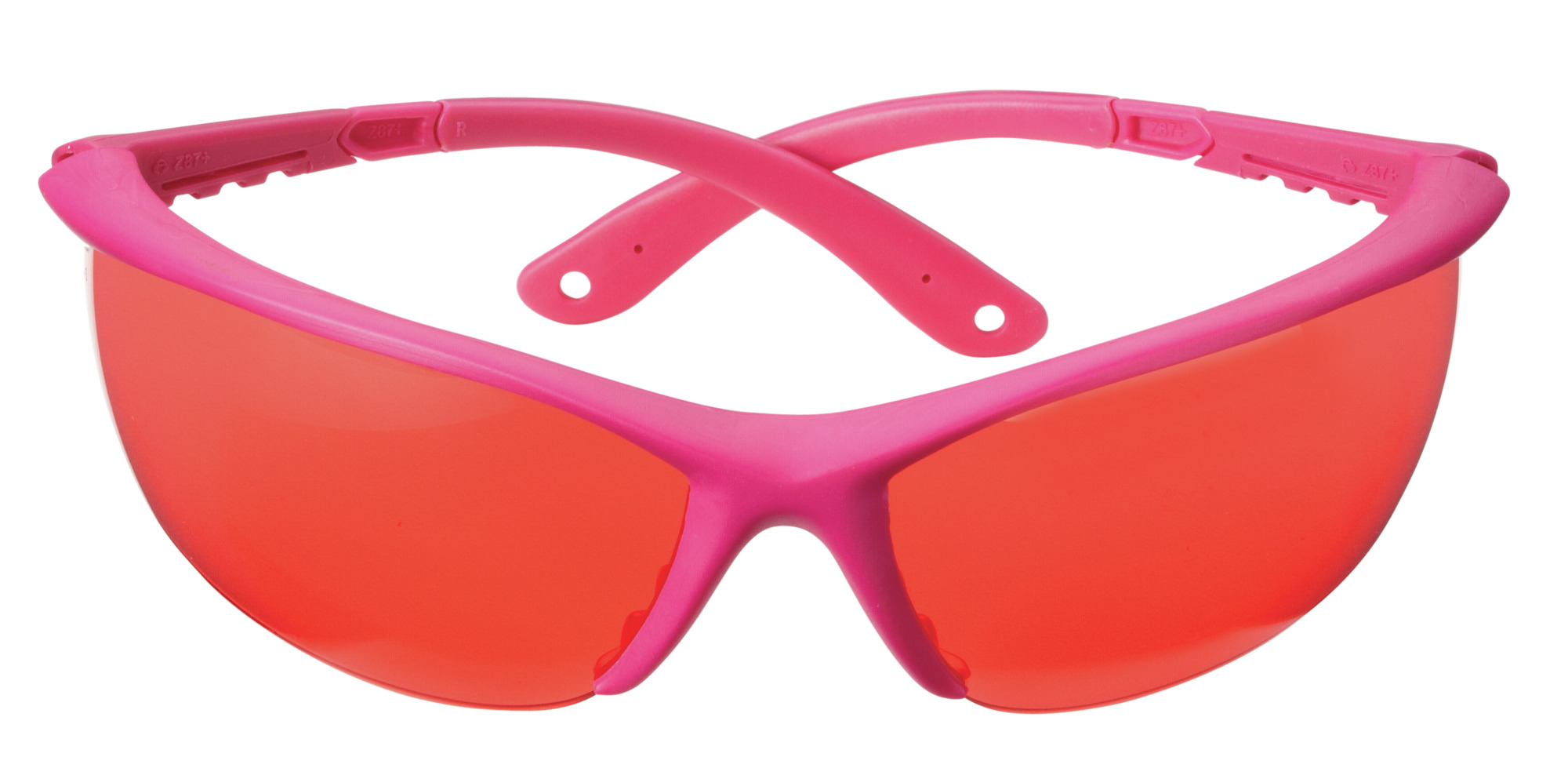 24mm Clear Round Safety Eyes with Hot Pink Glitter Non-Woven Slip